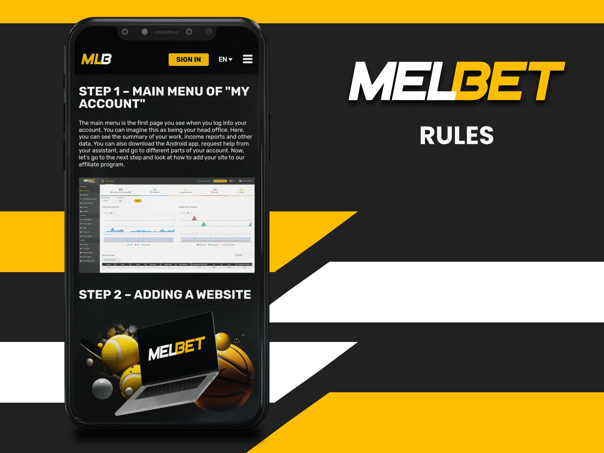 Study the rules of the Melbet affiliate program.