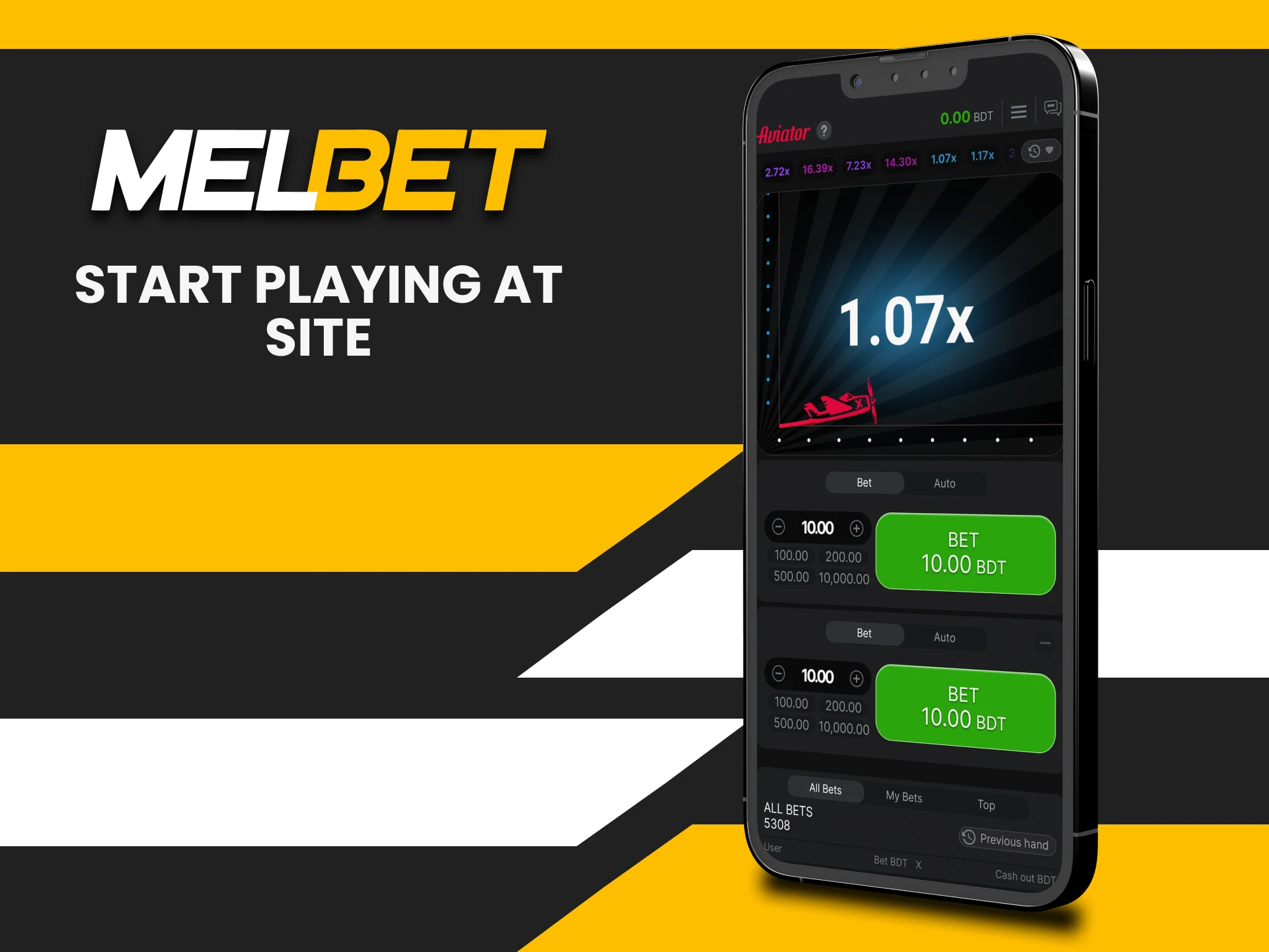 We will show you how to start playing Aviator on Melbet.