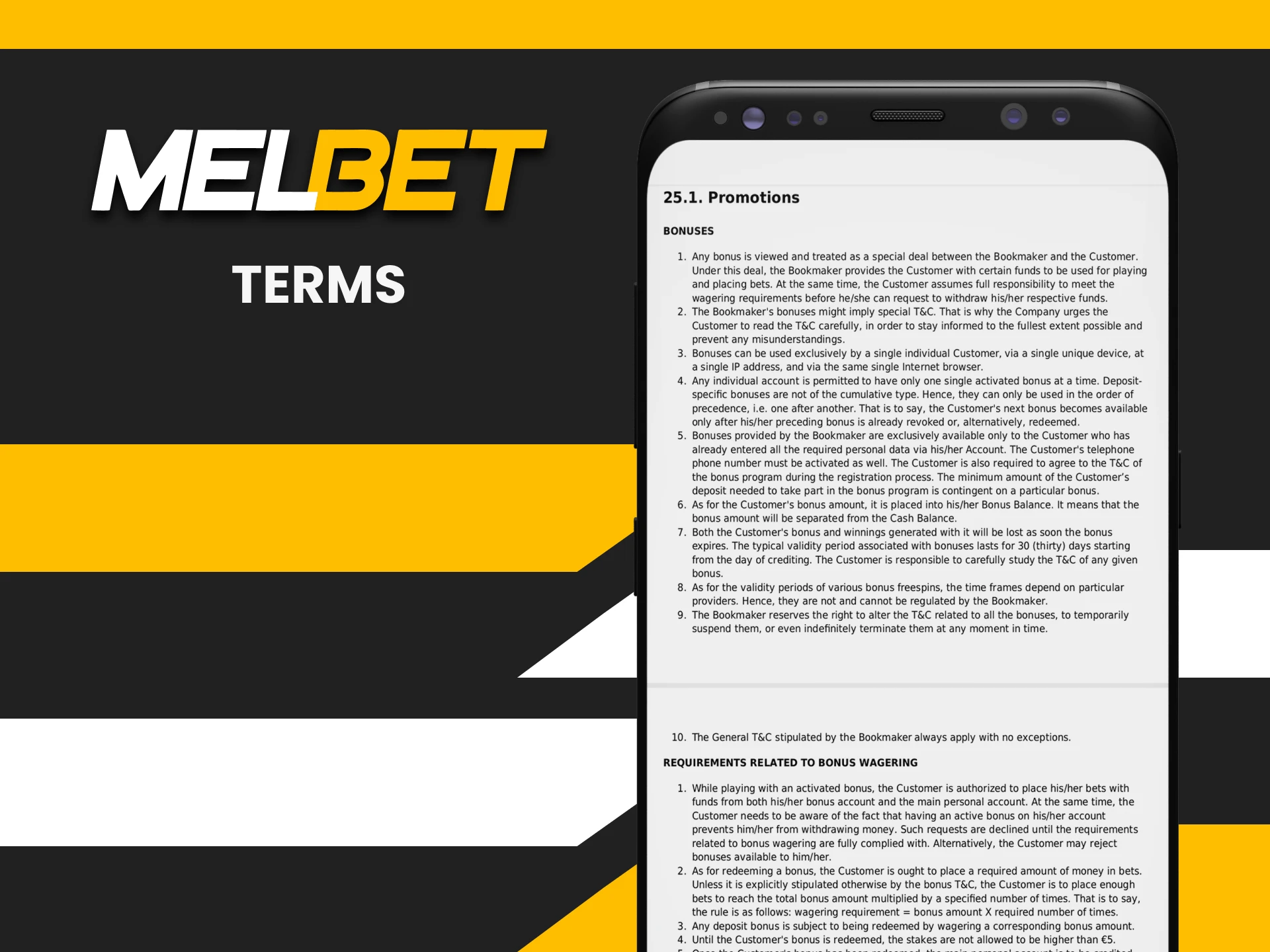 Learn the terms for bonuses from Melbet.