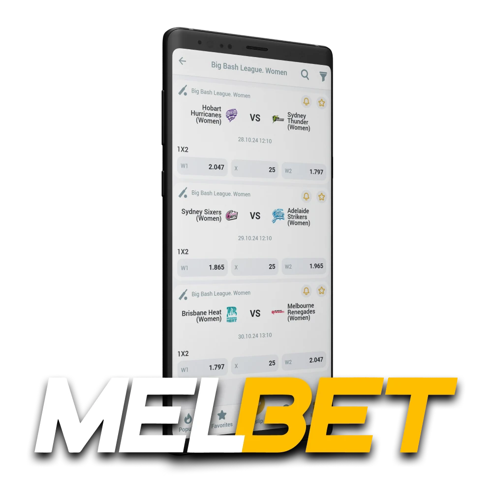 For sports betting from Melbet, choose cricket.