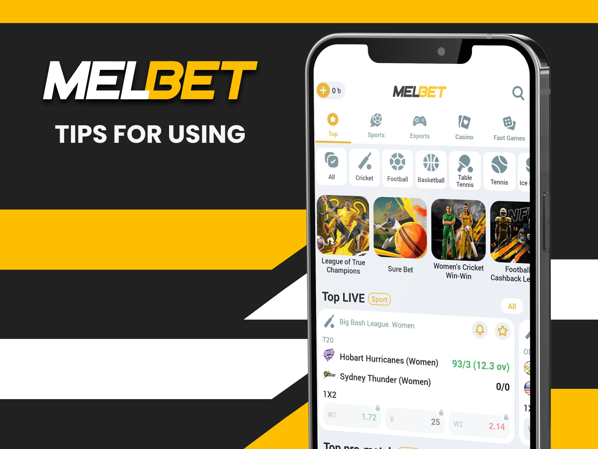 Learn tips for using the Melbet application.