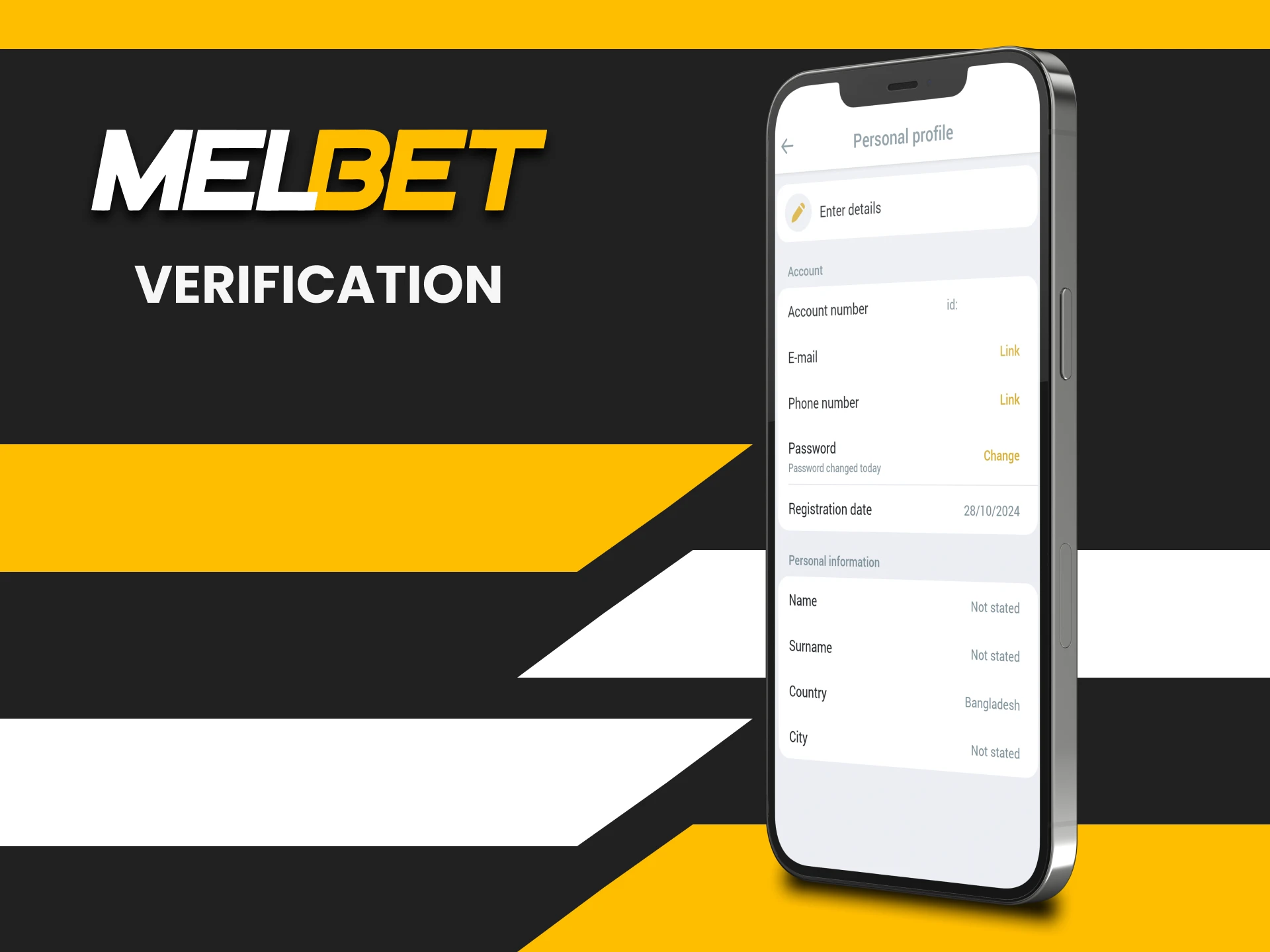 Fill in all details on Melbet.