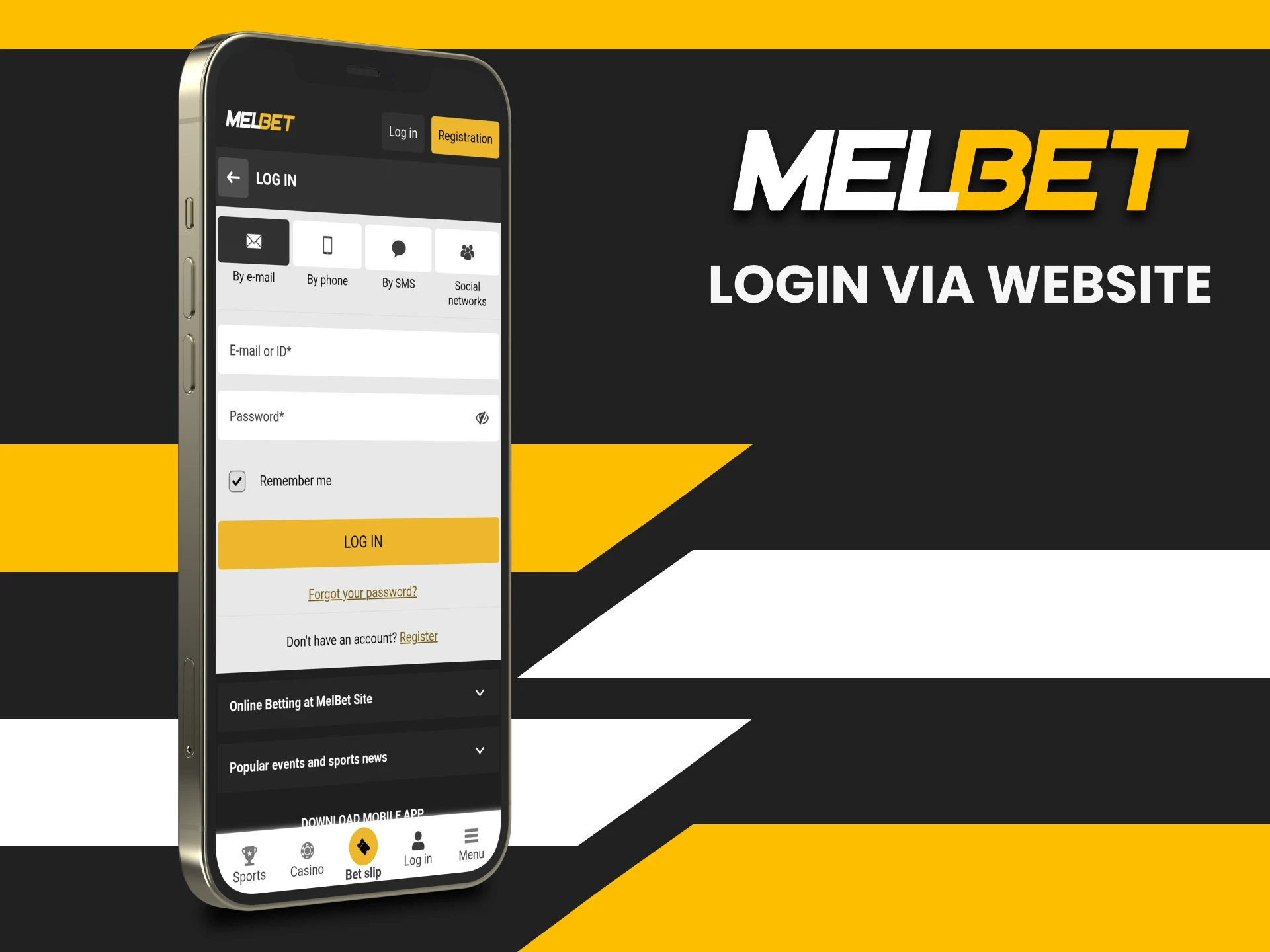 You can log into your Melebt account through the website.