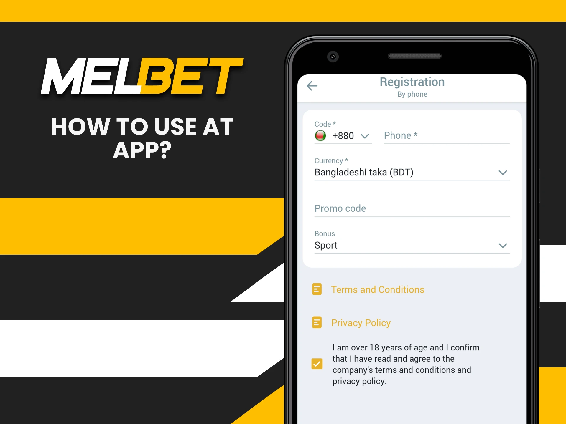 Use the promo code in the Melbet app.