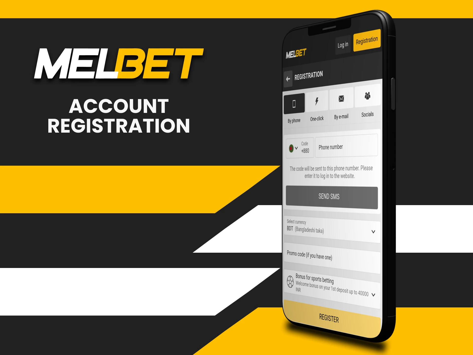 Register on the Melbet website.