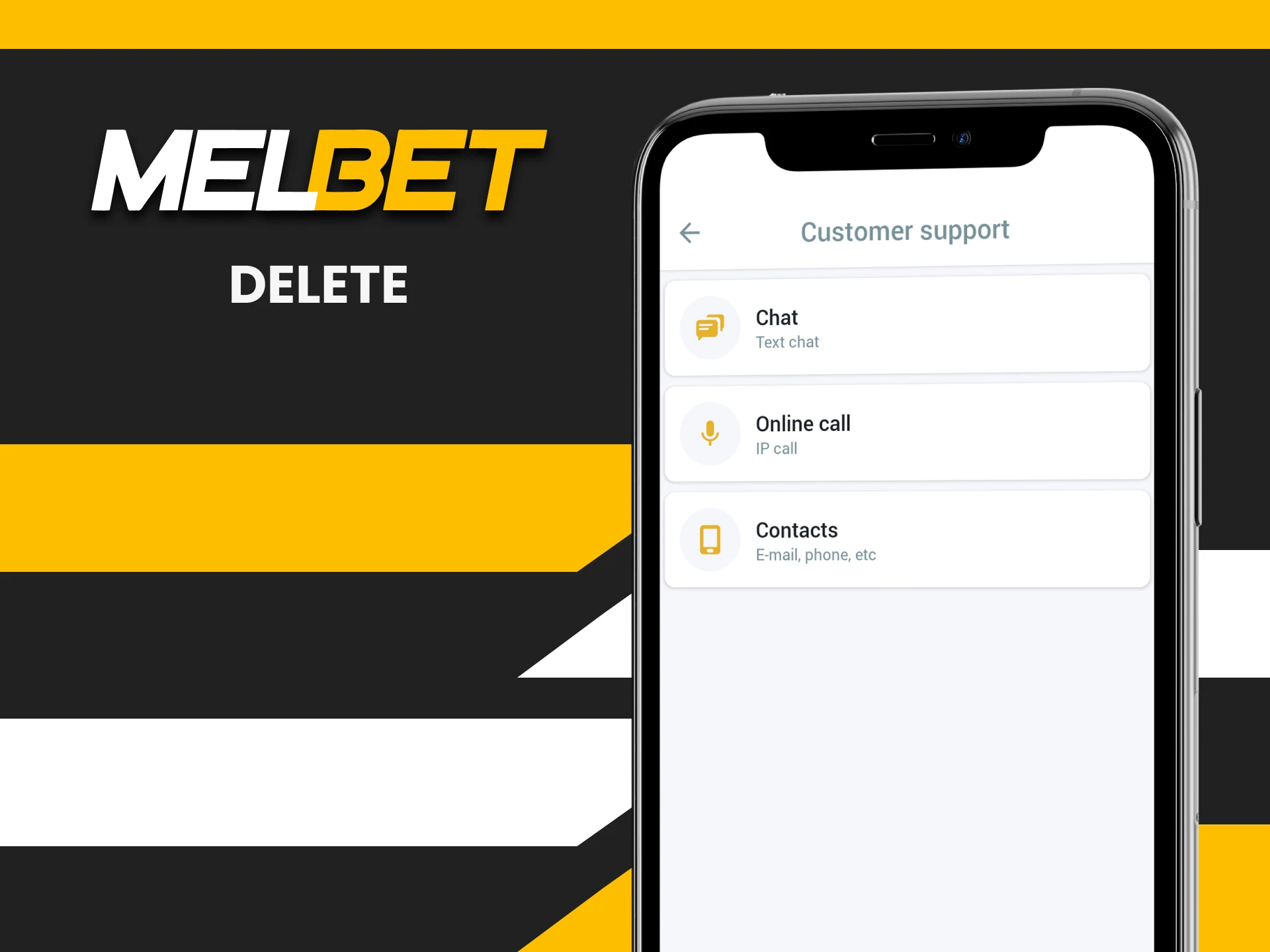 If you want to delete your Melbet account, write to support.