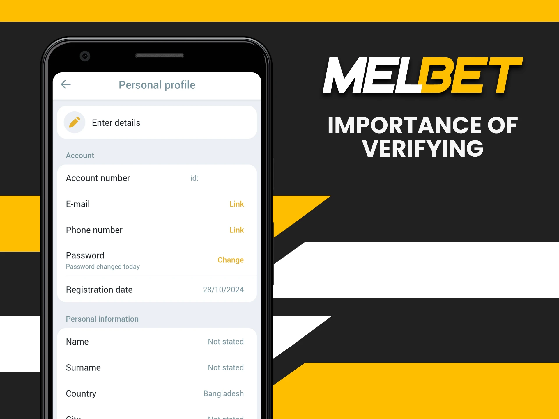 Be sure to go through verification on Melbet.