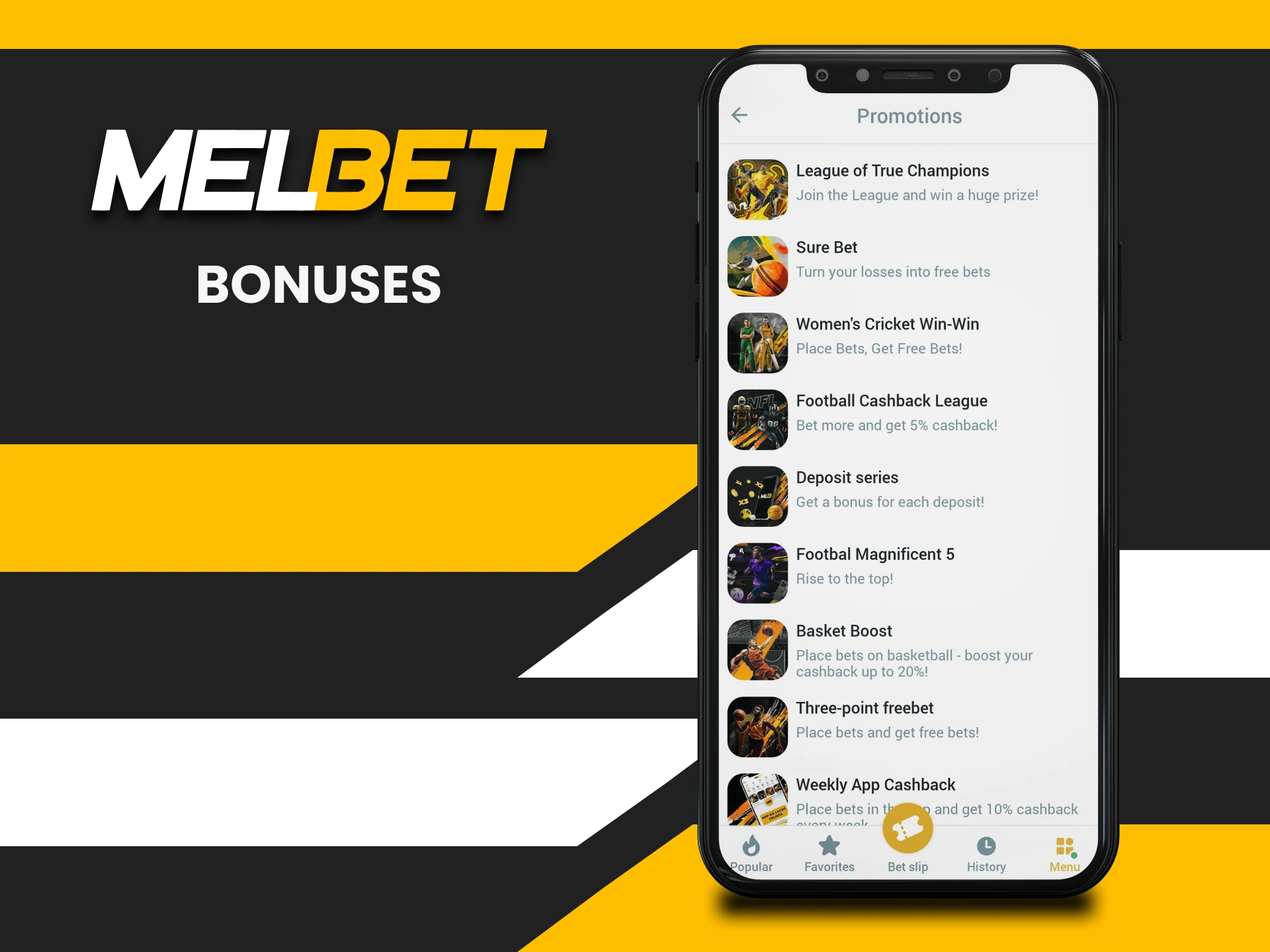 Melbet gives bonuses for sports betting.