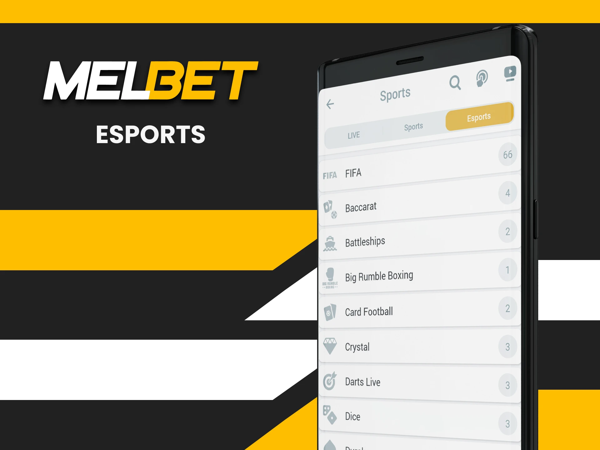 Choose esports for betting on Melbet.