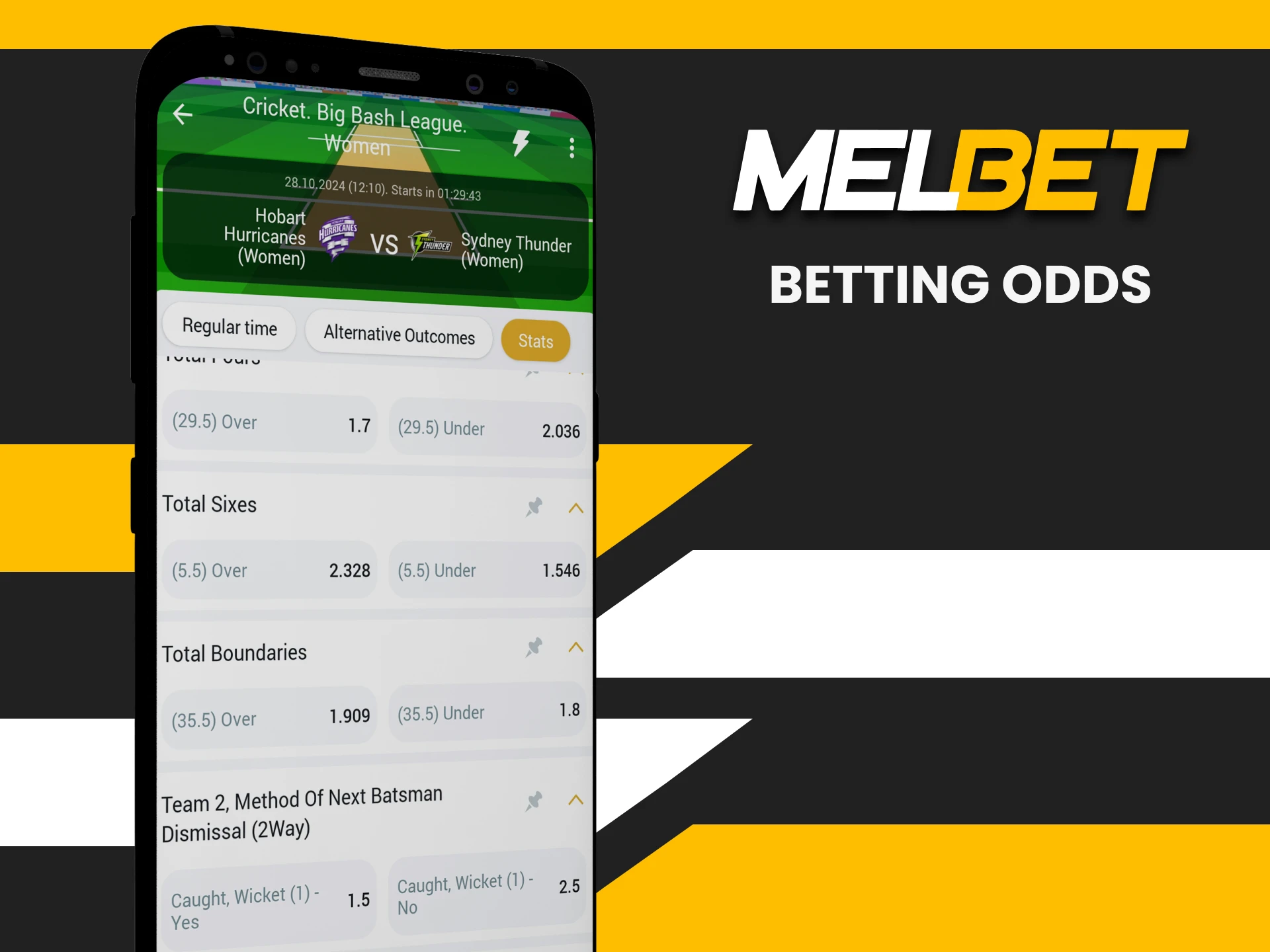 Study the betting odds from Melbet.