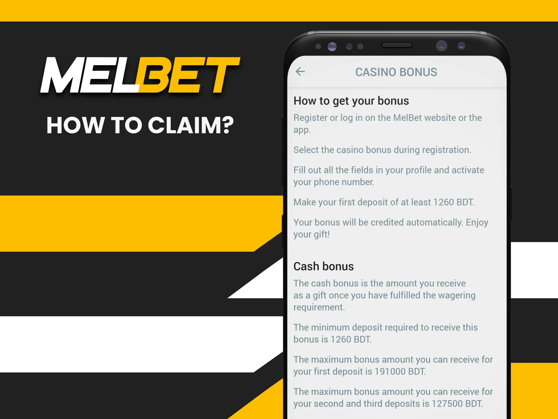 Use the welcome bonus in the Melbet app.