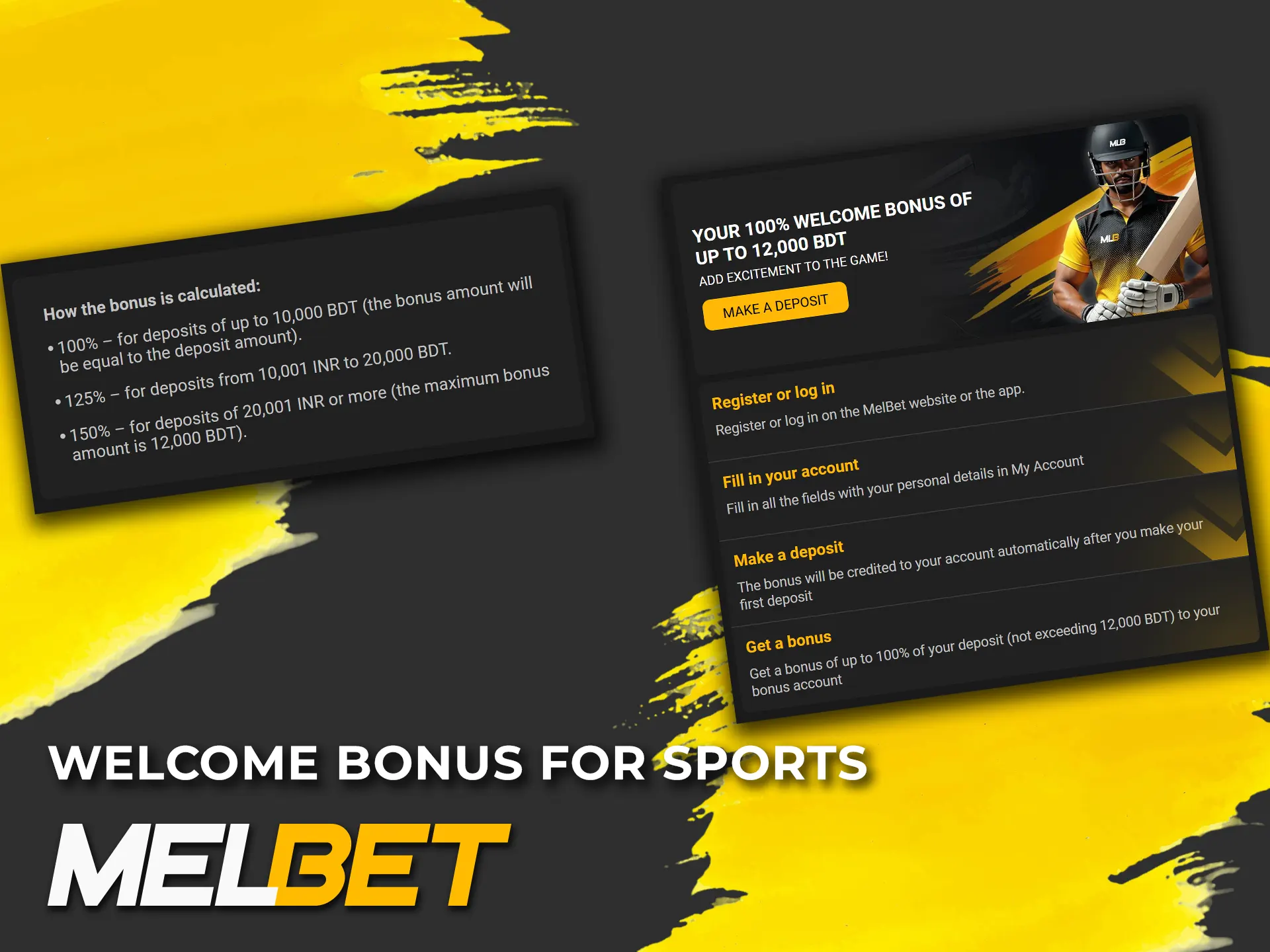 Get Melbet sign up bonus for sports betting.