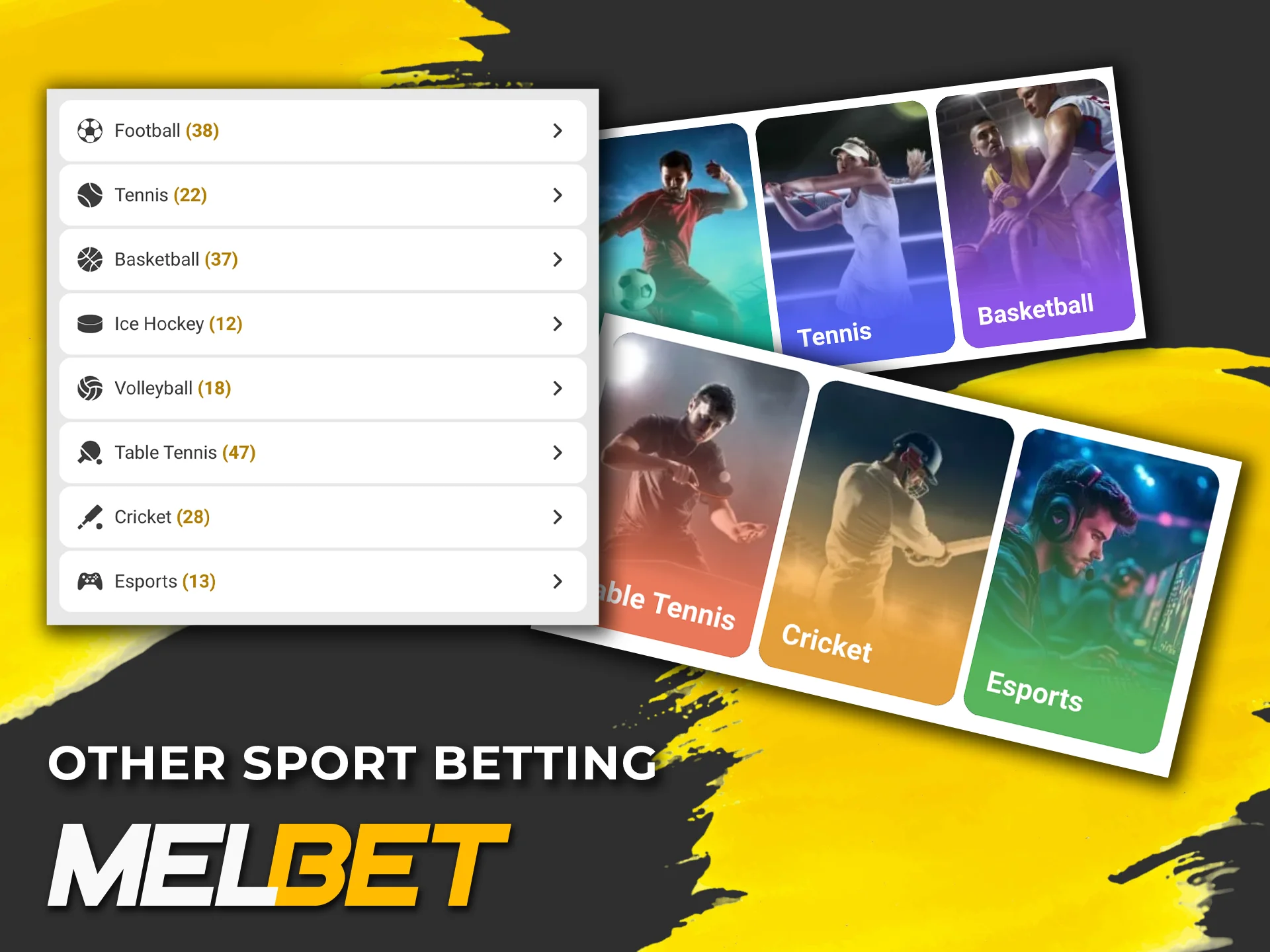Check out all the disciplines you can easily bet on at Melbet.