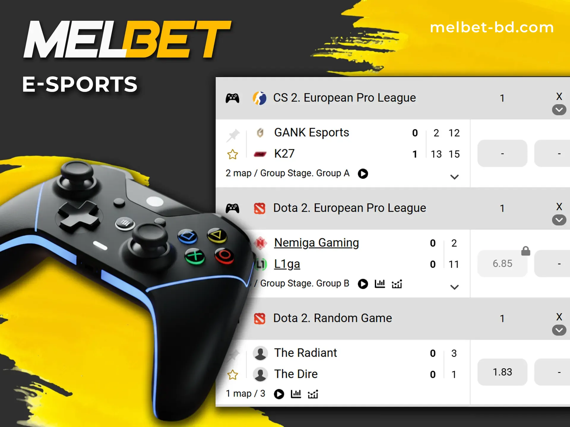 Bet on eSports and win at Melbet.