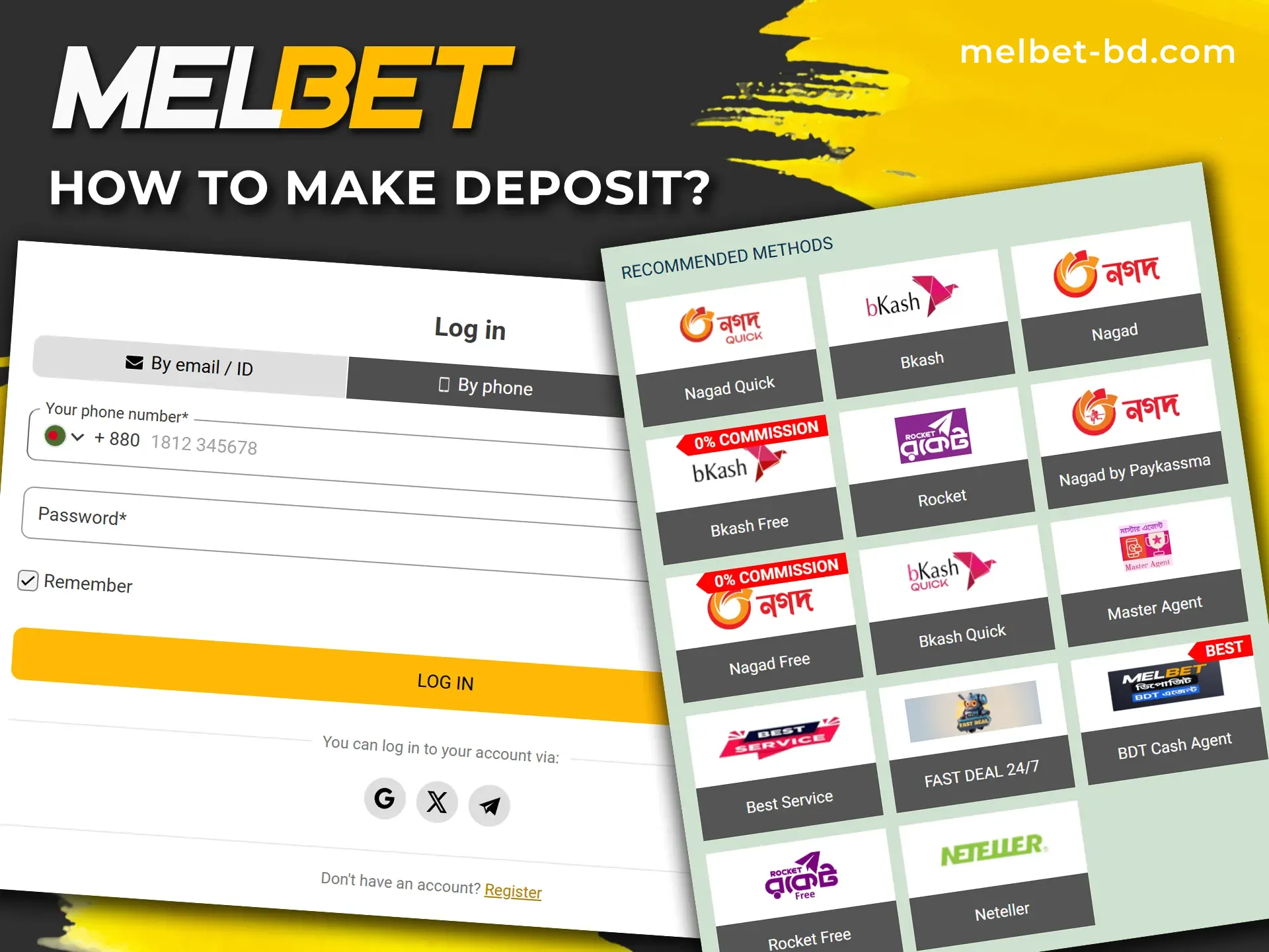 Make a deposit and start playing at Melbet Banglagesh.