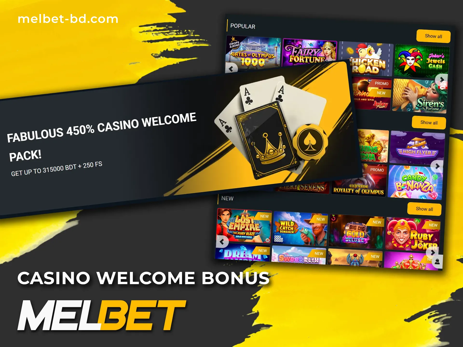 Get a welcome bonus at Melbet BD Casino.